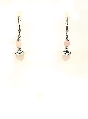 Boucles d&#39;Oreilles Quartz rose, 6 et 8 mm