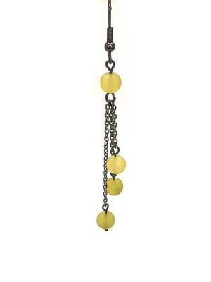 Boucles d'oreilles en Jade de chine mat, 6 mm