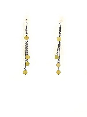 Boucles d&#39;oreilles en Jade de chine mat, 6 mm