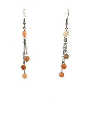 Boucles d&#39;oreilles Pierres de Lune brillante et mate, 6 et 8 mm