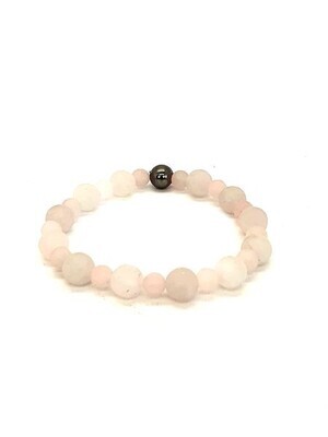 Bracelet Quartz Rose mat, 6 et 8 mm