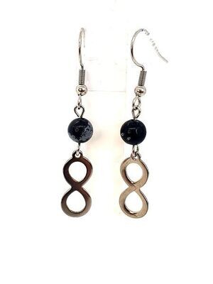 Boucles d'oreilles Obsidienne Flocon de Neige, 6 mm