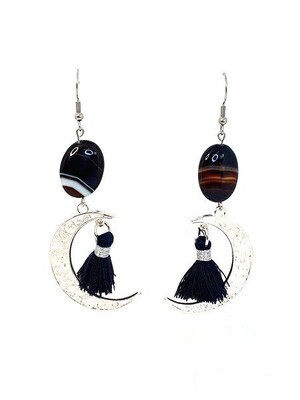 Boucles d&#39;oreilles Sardonyx, 15x20 mm