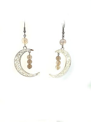 Boucles d'Oreilles Quartz Rutile, 6 et 8 mm
