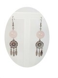 Boucles d&#39;oreilles Quartz Rose, 14 mm