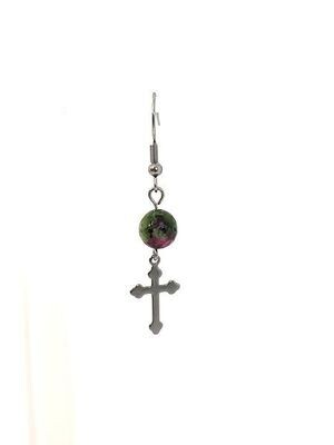 Boucles d'Oreilles Serpentine, facettée 8 mm colorée