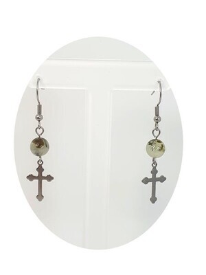 Boucles d&#39;Oreilles Préhnite, 6 mm