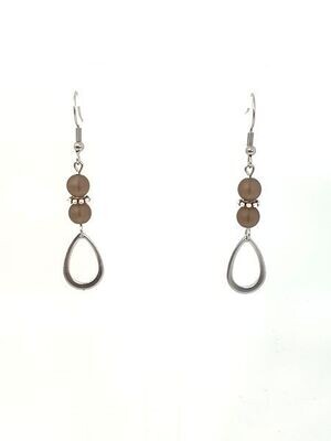 Boucles d&#39;oreilles Quartz fumé, 6 mm mat
