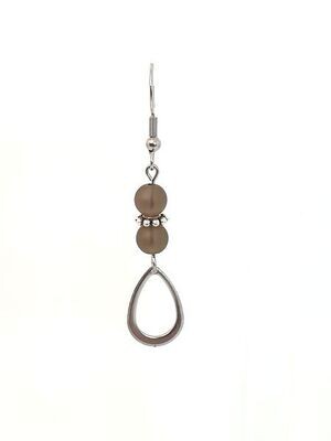 Boucles d'oreilles Quartz fumé, 6 mm mat
