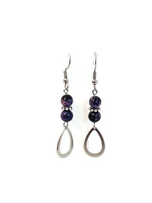 Boucles d'Oreilles Charoïte - 6 mm