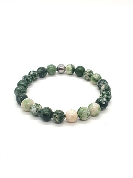 Bracelet Jade vert, 8 mm