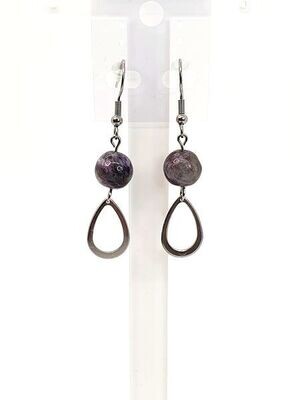 Boucles d'Oreilles Charoïte - 10 mm