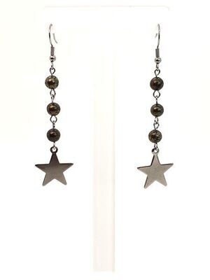 Boucle d'oreilles Pyrite, 6 mm