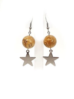Boucles d'Oreilles Jaspe Paysage, 14 mm