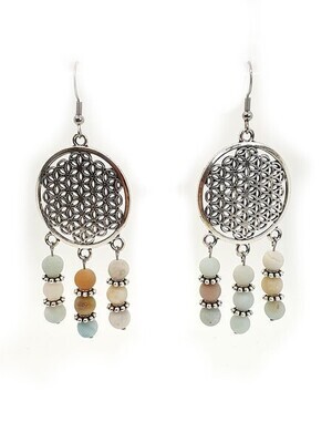 Boucles d'Oreilles Amazonite, 6 mm mat