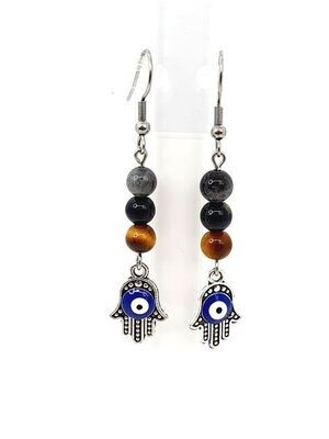 Boucles d'Oreille Protection et main de Fatima