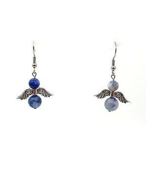 Boucles d&#39;oreilles Sodalite - Ange Gardien, 6 et 8 mm