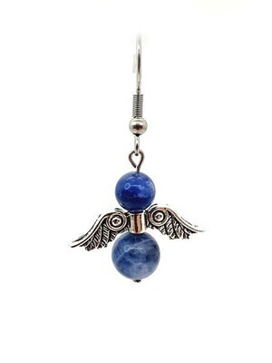 Boucles d'oreilles Sodalite - Ange Gardien, 6 et 8 mm