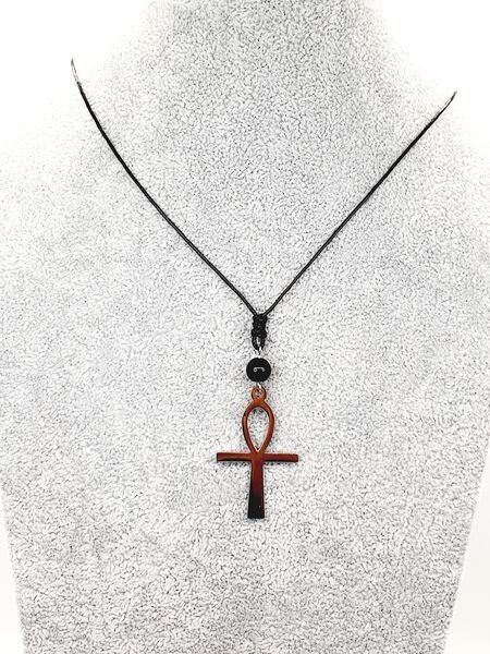 Collier Tourmaline et Ankh, 8 mm