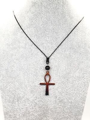 Collier Tourmaline et Ankh, 8 mm