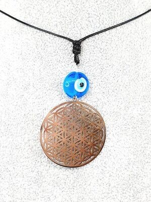 Collier Fleur de Vie et Oeil Turc
