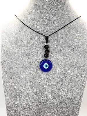 Collier améthyste et oeil turc, 8 mm