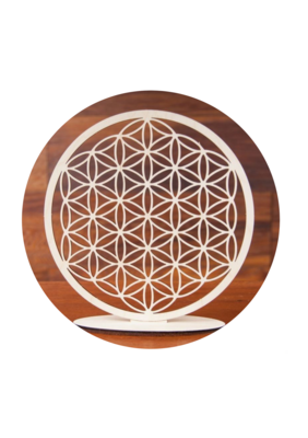 Fleur de Vie en bois sur socle