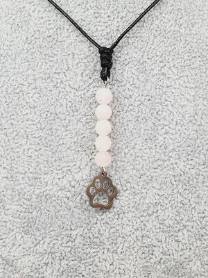 Collier patoune Quartz Rose