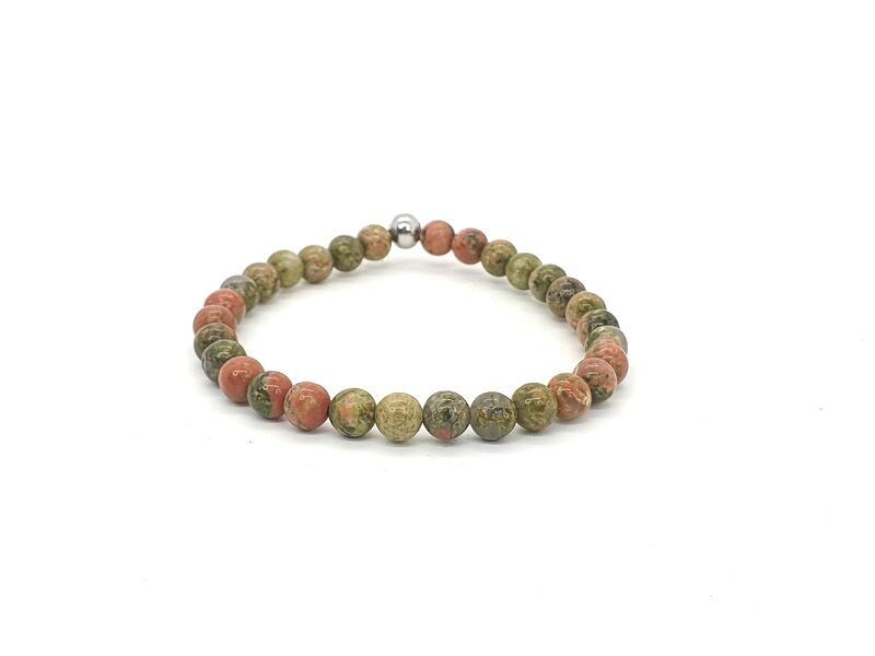 Bracelet Unakite, 6 mm