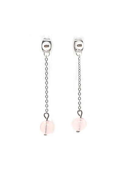 Boucles d&#39;oreilles Quartz Rose, 6 mm