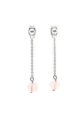 Boucles d&#39;oreilles Quartz Rose, 6 mm