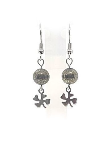 Boucles d&#39;Oreilles Pyrite, 8 mm
