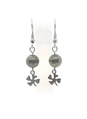 Boucles d&#39;Oreilles Pyrite, 8 mm