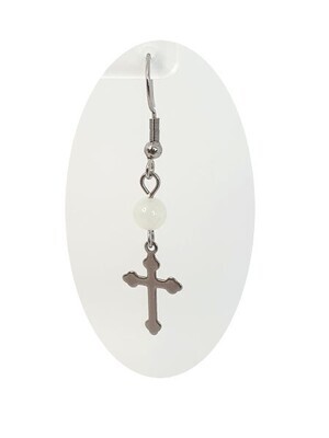 Boucles d'oreilles Jade Chine, 6 mm