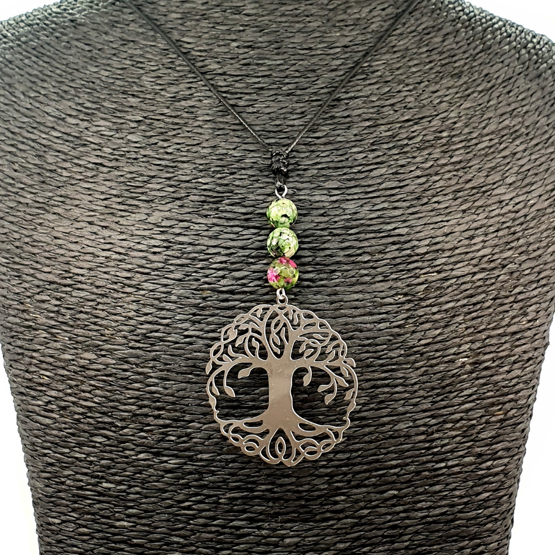 Collier Arbre de Vie - serpentine colorée
