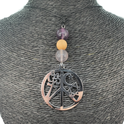 Collier Paix et Amour - fluorite