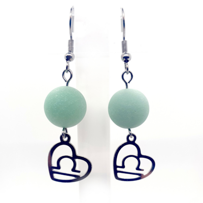 Boucles d&#39;oreilles Astro - Balance - Aventurine verte mat