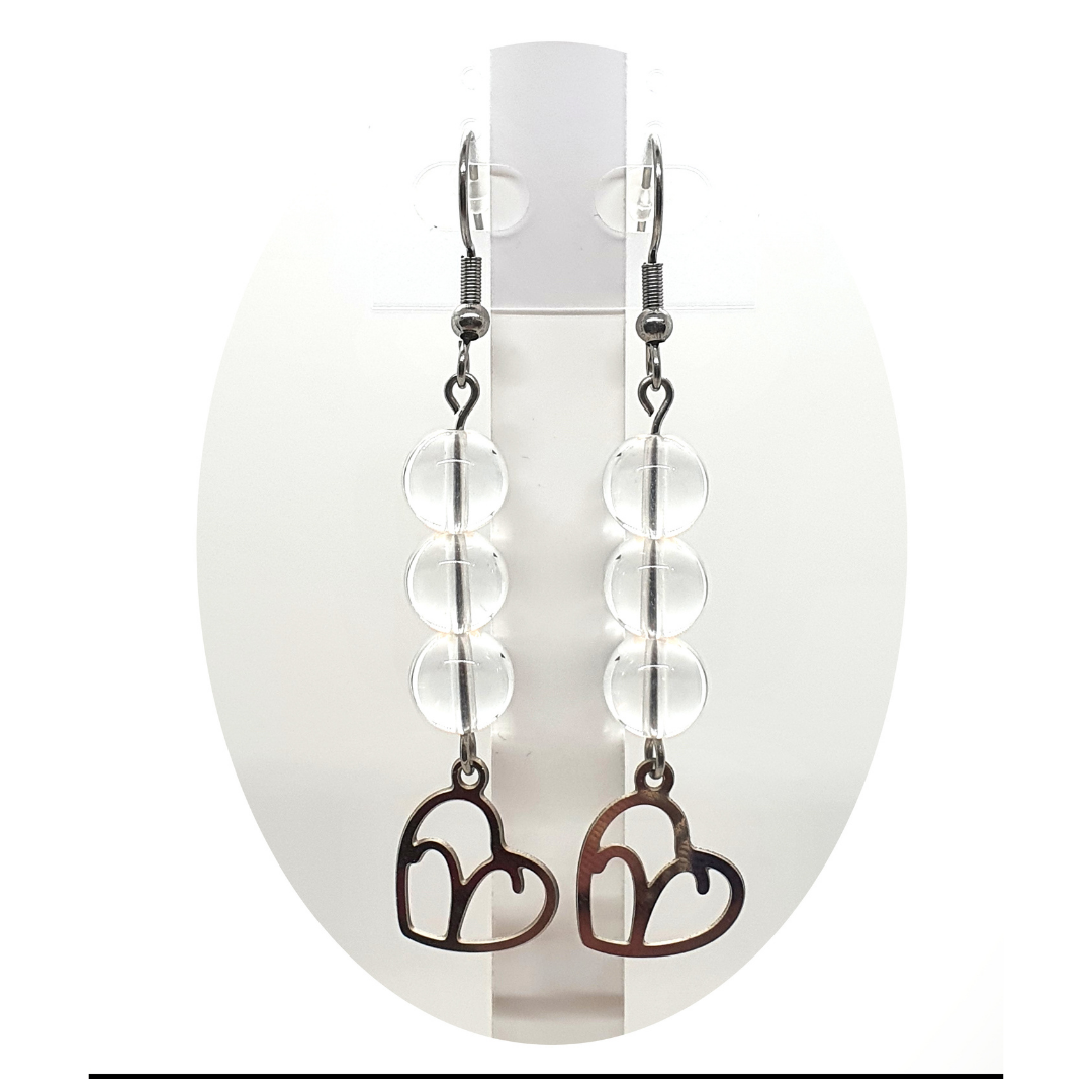 Boucles d&#39;oreilles Astro - Bélier - Cristal de roche
