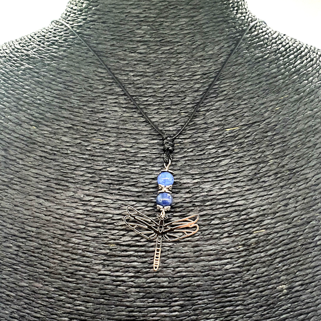 Collier libellule - Dumortierite - 6 mm