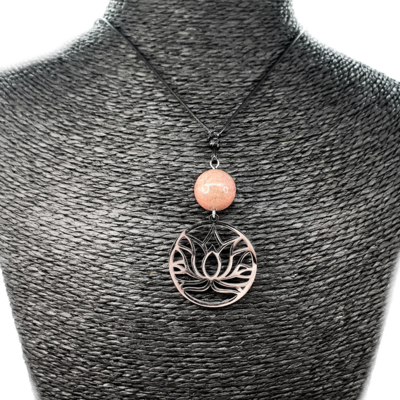 Collier Lotus - Rhodonite - 14 mm