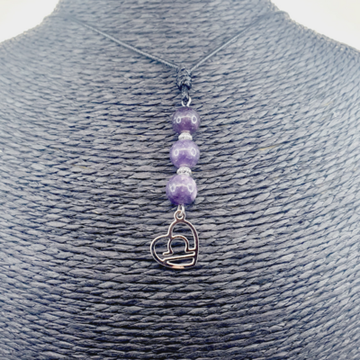 Collier Astro - Balance - Lépidolite 8 mm