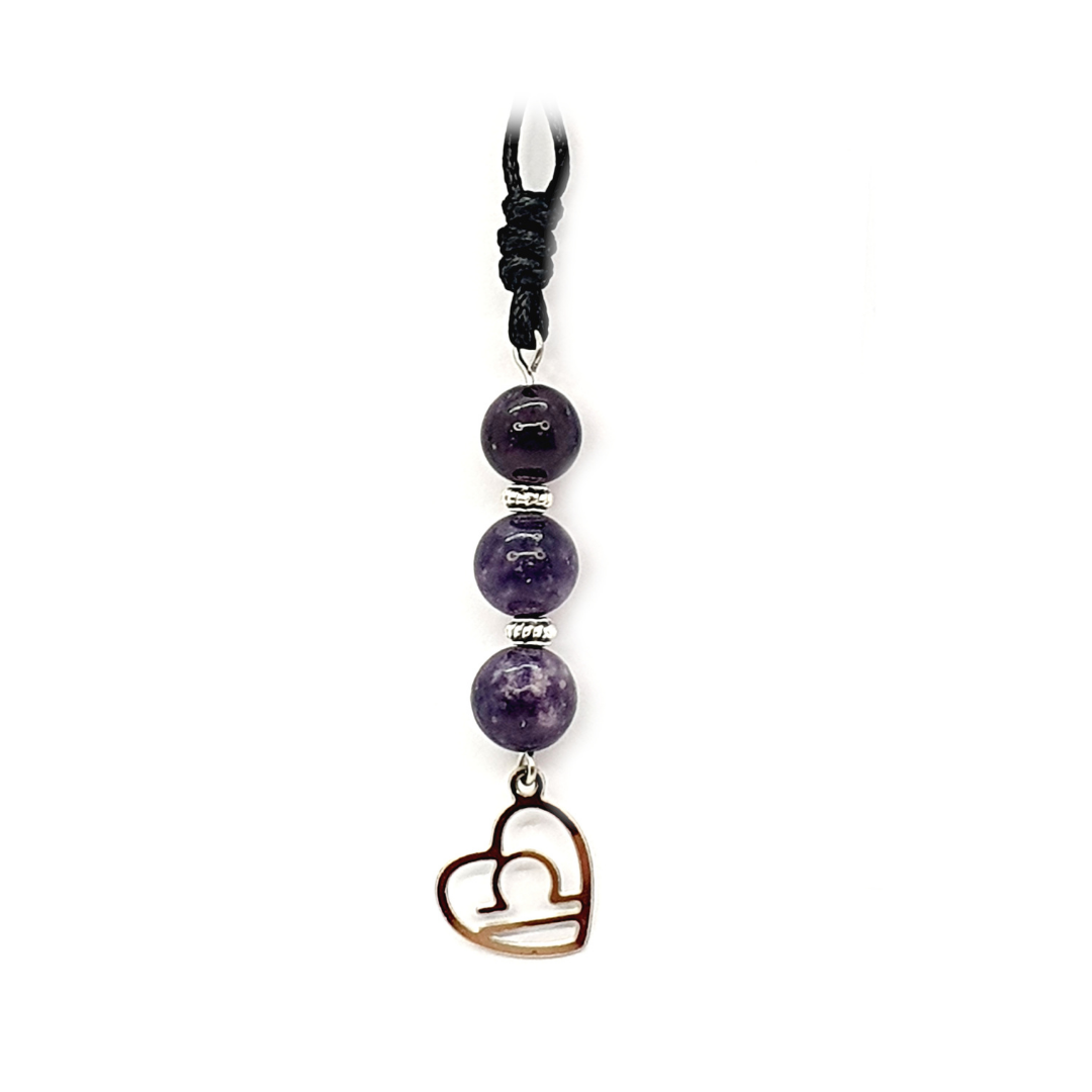 Collier Astro - Balance - Lépidolite 8 mm