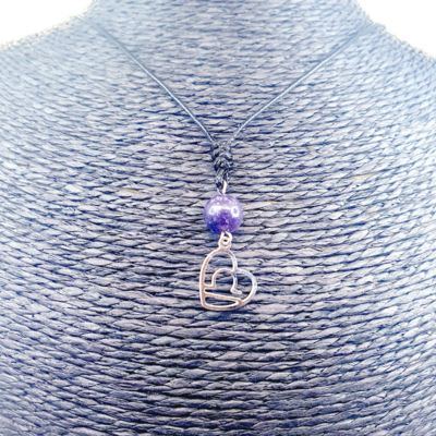 Collier Astro - Balance - Lépidolite 8 mm