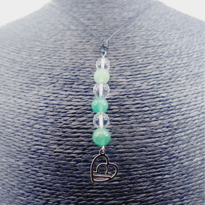 Collier Astro - Balance - aventurine verte &amp; Cristal de roche 8 mm