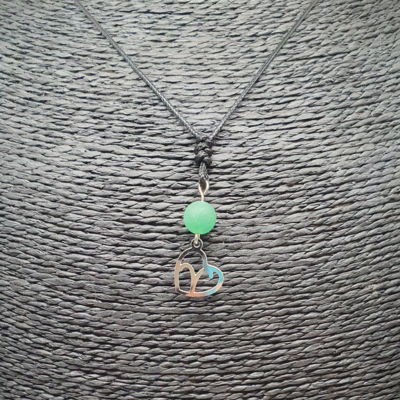 Collier Astro - Bélier - Aventurine verte mat 8 mm