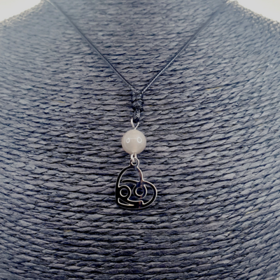 Collier Astro - Cancer -Pierre de lune 8 mm