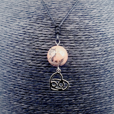 Collier Astro - Cancer - Rhodonite 14 mm