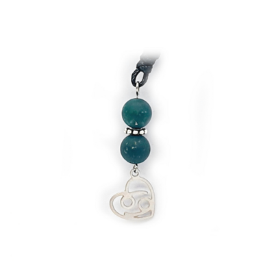 Collier Astro - Cancer - Agate mousse mat 8 mm