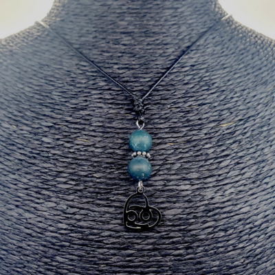 Collier Astro - Cancer - Agate mousse mat 8 mm