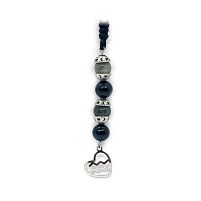 Collier Astro - Verseau - Tourmaline noire &amp; Labradorite 8 mm